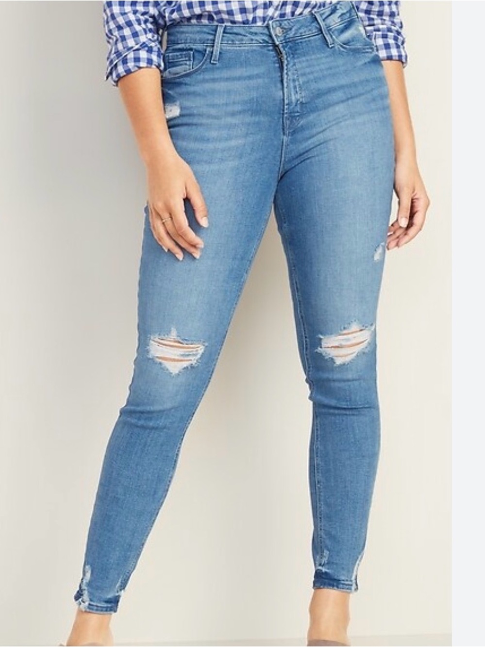 Abercrombie & Fitch Light Blue Distressed Skinny Jeans